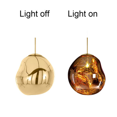 Modern Melt Polycarbonate Single Pendant Light, Adjustable Cable, Unique Globe Design