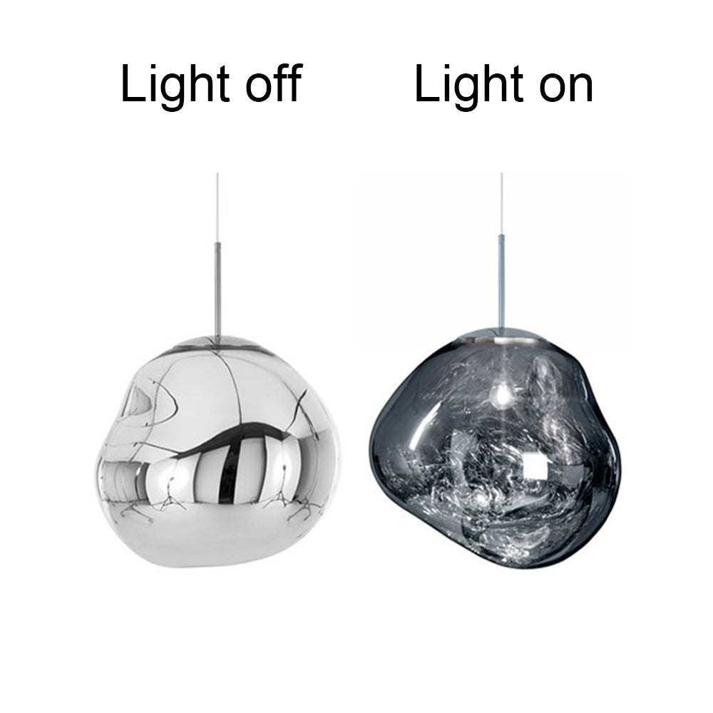 Modern Melt Polycarbonate Single Pendant Light, Adjustable Cable, Unique Globe Design