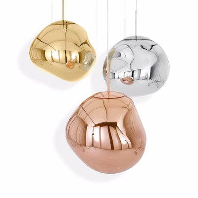 Modern Melt Polycarbonate Single Pendant Light, Adjustable Cable, Unique Globe Design