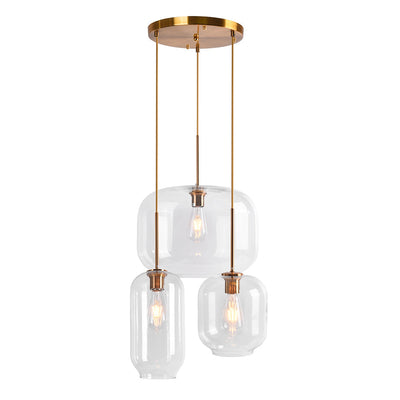 Elegant Mid-Century Modern Glass Pendant Light Fixture with Gold Finish Accent