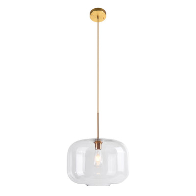 Elegant Mid-Century Modern Glass Pendant Light Fixture with Gold Finish Accent
