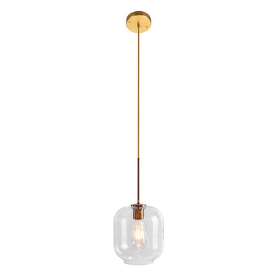 Elegant Mid-Century Modern Glass Pendant Light Fixture with Gold Finish Accent