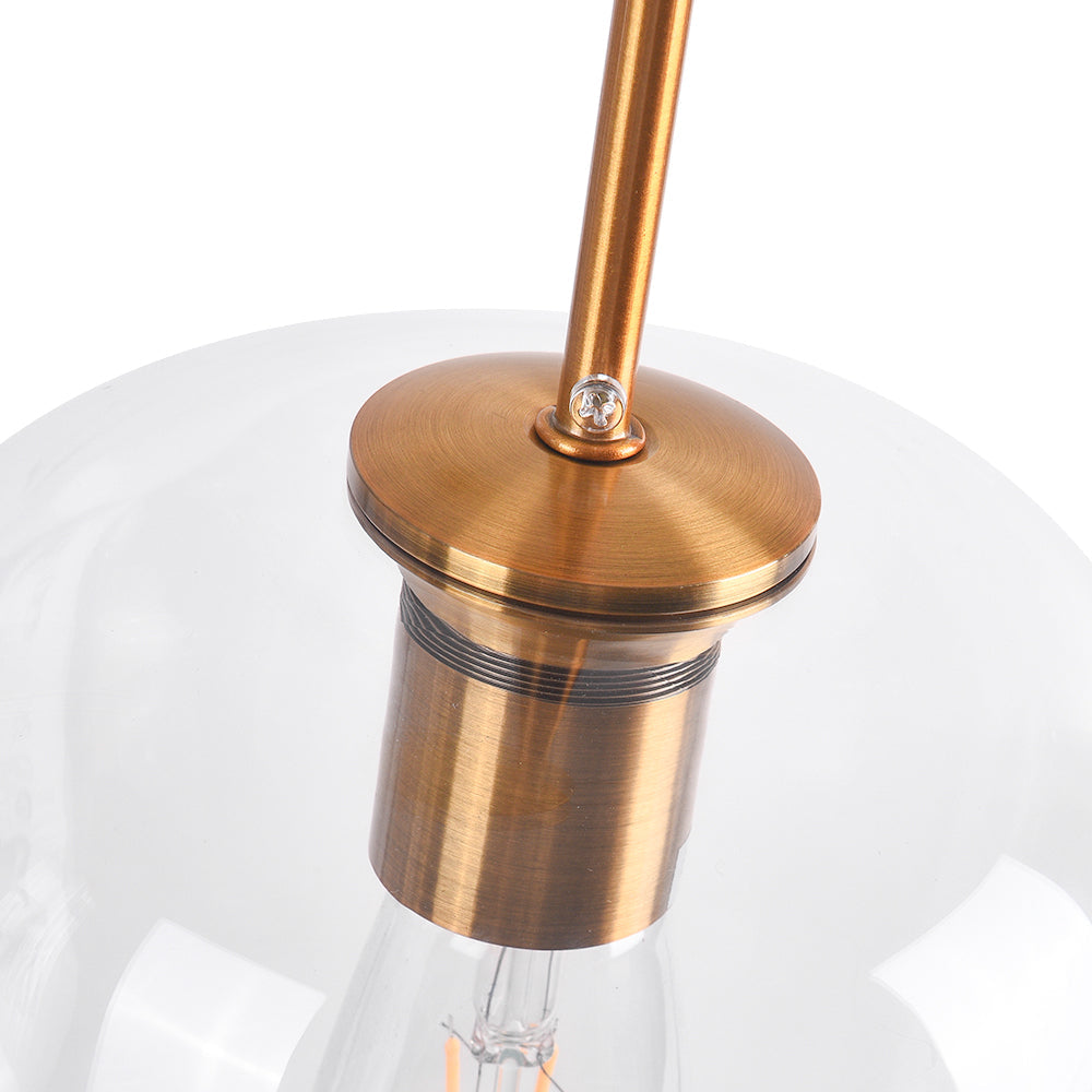 Elegant Mid-Century Modern Glass Pendant Light Fixture with Gold Finish Accent