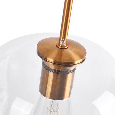 Elegant Mid-Century Modern Glass Pendant Light Fixture with Gold Finish Accent
