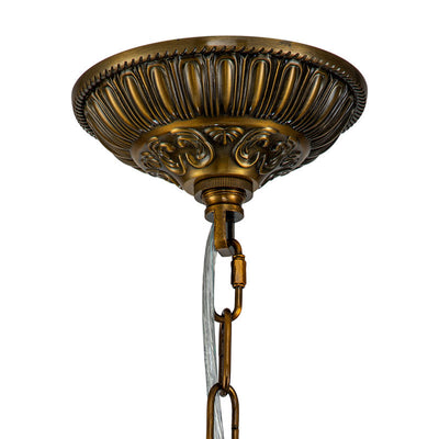 Luxury 3-Light Crystal Globe Pendant Chandelier, Antique Brass Dimmable Fixture