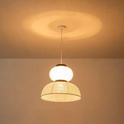 White Cotton Paper Lantern Pendant Light Shade Modern Minimalist Ethereal Design