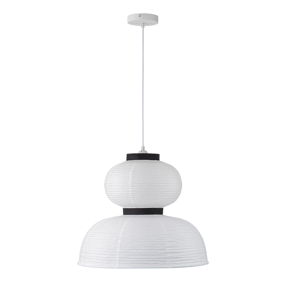 White Cotton Paper Lantern Pendant Light Shade Modern Minimalist Ethereal Design