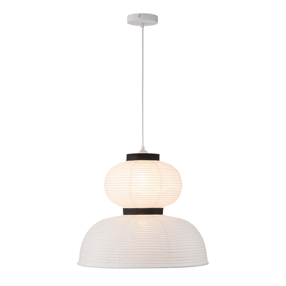 White Cotton Paper Lantern Pendant Light Shade Modern Minimalist Ethereal Design
