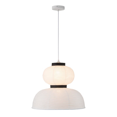 White Cotton Paper Lantern Pendant Light Shade Modern Minimalist Ethereal Design