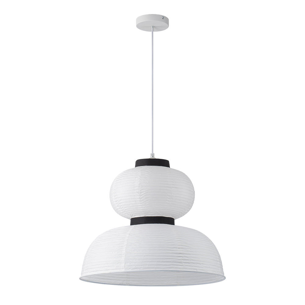 White Cotton Paper Lantern Pendant Light Shade Modern Minimalist Ethereal Design