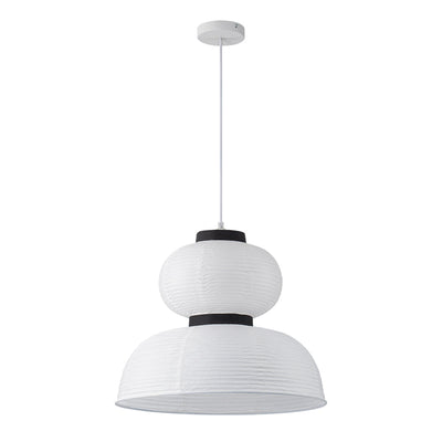 White Cotton Paper Lantern Pendant Light Shade Modern Minimalist Ethereal Design