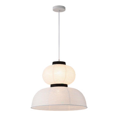 White Cotton Paper Lantern Pendant Light Shade Modern Minimalist Ethereal Design