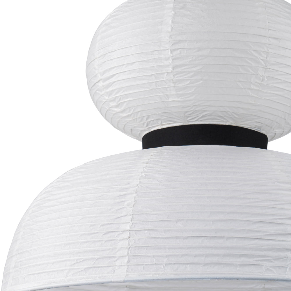 White Cotton Paper Lantern Pendant Light Shade Modern Minimalist Ethereal Design