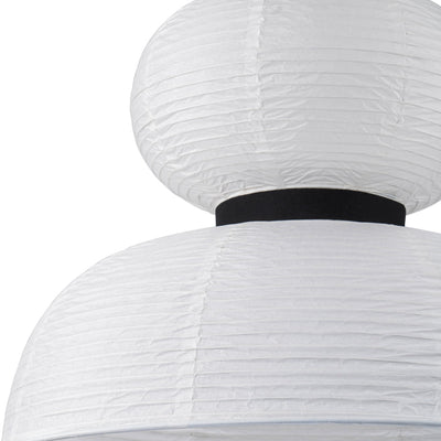 White Cotton Paper Lantern Pendant Light Shade Modern Minimalist Ethereal Design