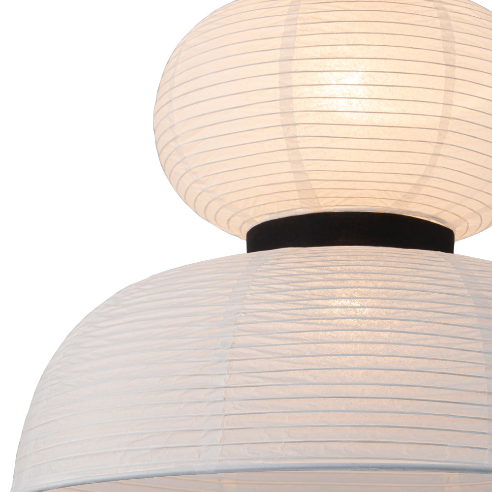White Cotton Paper Lantern Pendant Light Shade Modern Minimalist Ethereal Design