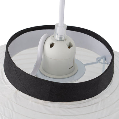 White Cotton Paper Lantern Pendant Light Shade Modern Minimalist Ethereal Design