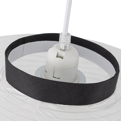White Cotton Paper Lantern Pendant Light Shade Modern Minimalist Ethereal Design