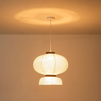 White Cotton Paper Lantern Pendant Light Shade Modern Minimalist Ethereal Design