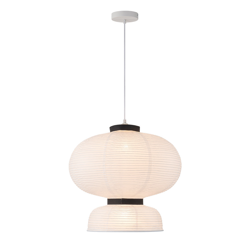 White Cotton Paper Lantern Pendant Light Shade Modern Minimalist Ethereal Design
