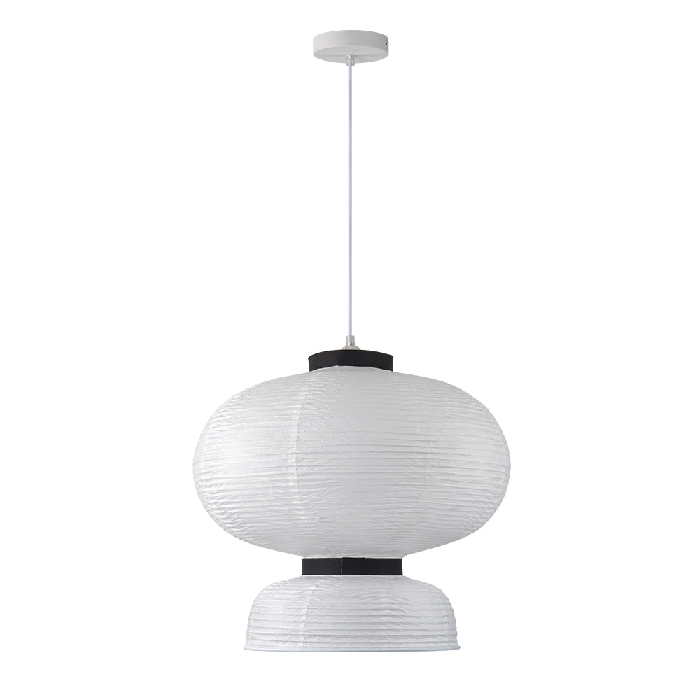 White Cotton Paper Lantern Pendant Light Shade Modern Minimalist Ethereal Design