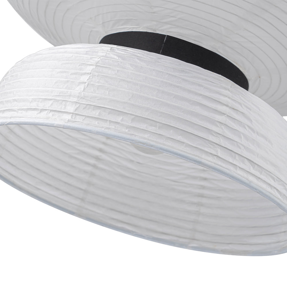 White Cotton Paper Lantern Pendant Light Shade Modern Minimalist Ethereal Design