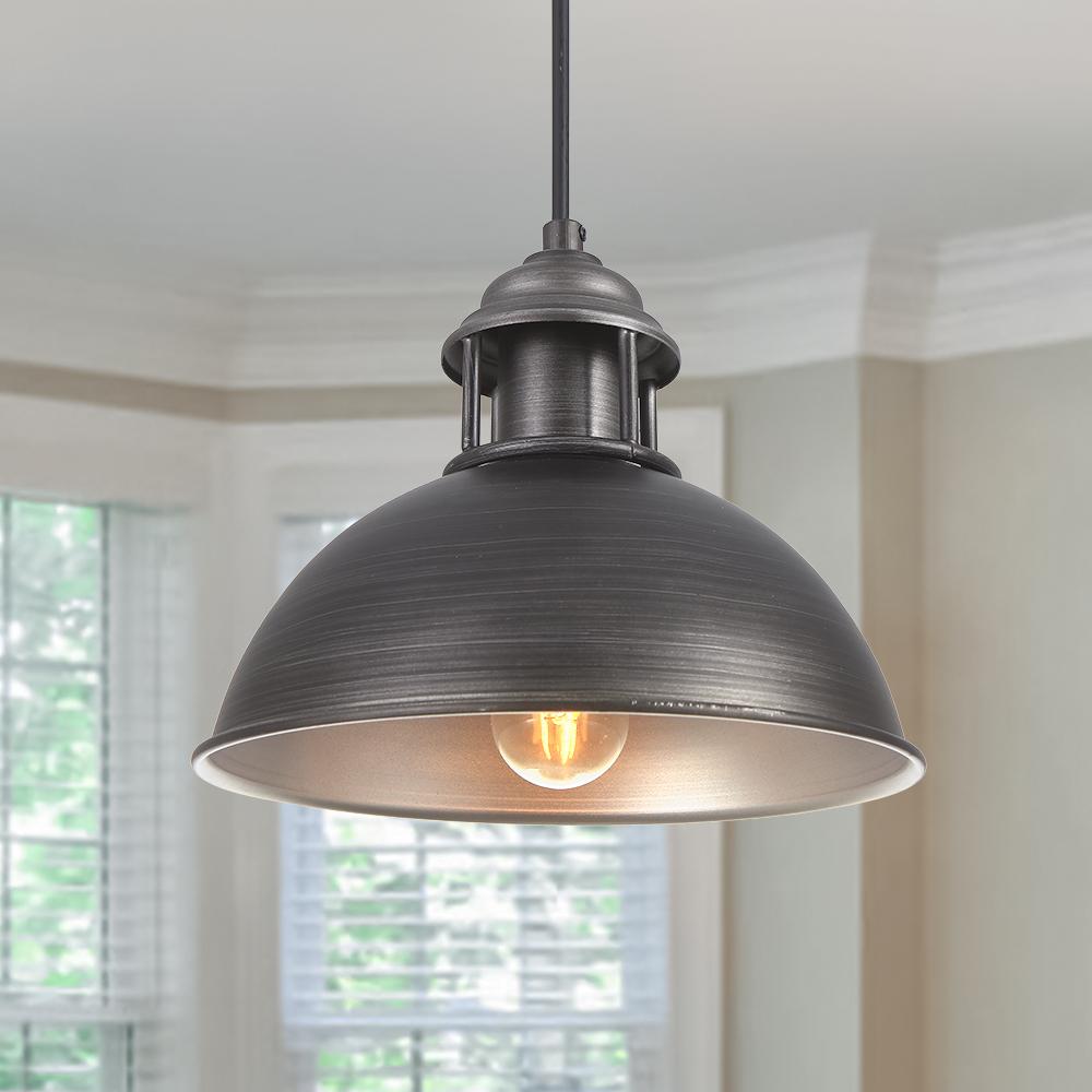 Industrial Black Bell Shade Single Pendant Light for Kitchen Island Dining Room