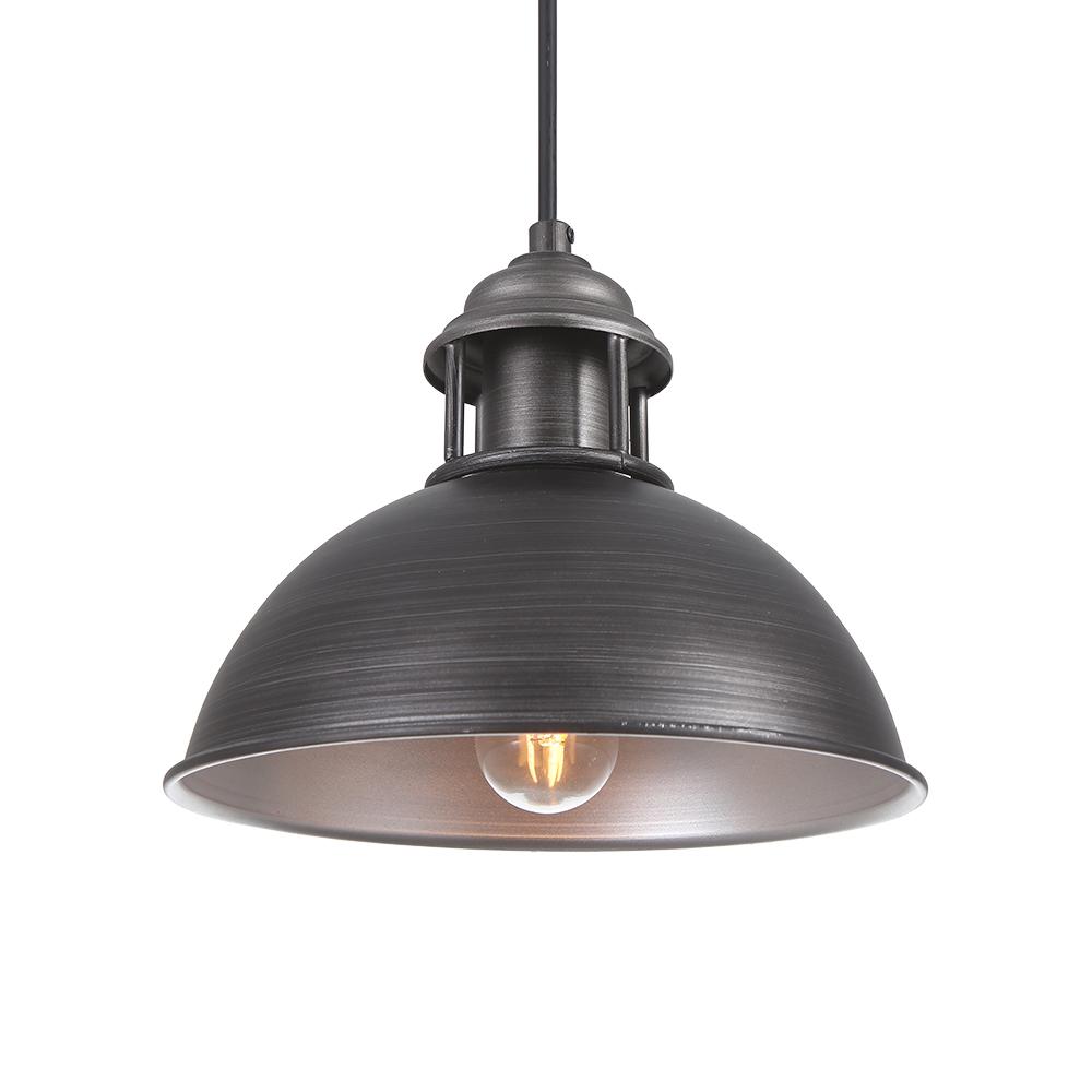 Industrial Black Bell Shade Single Pendant Light for Kitchen Island Dining Room