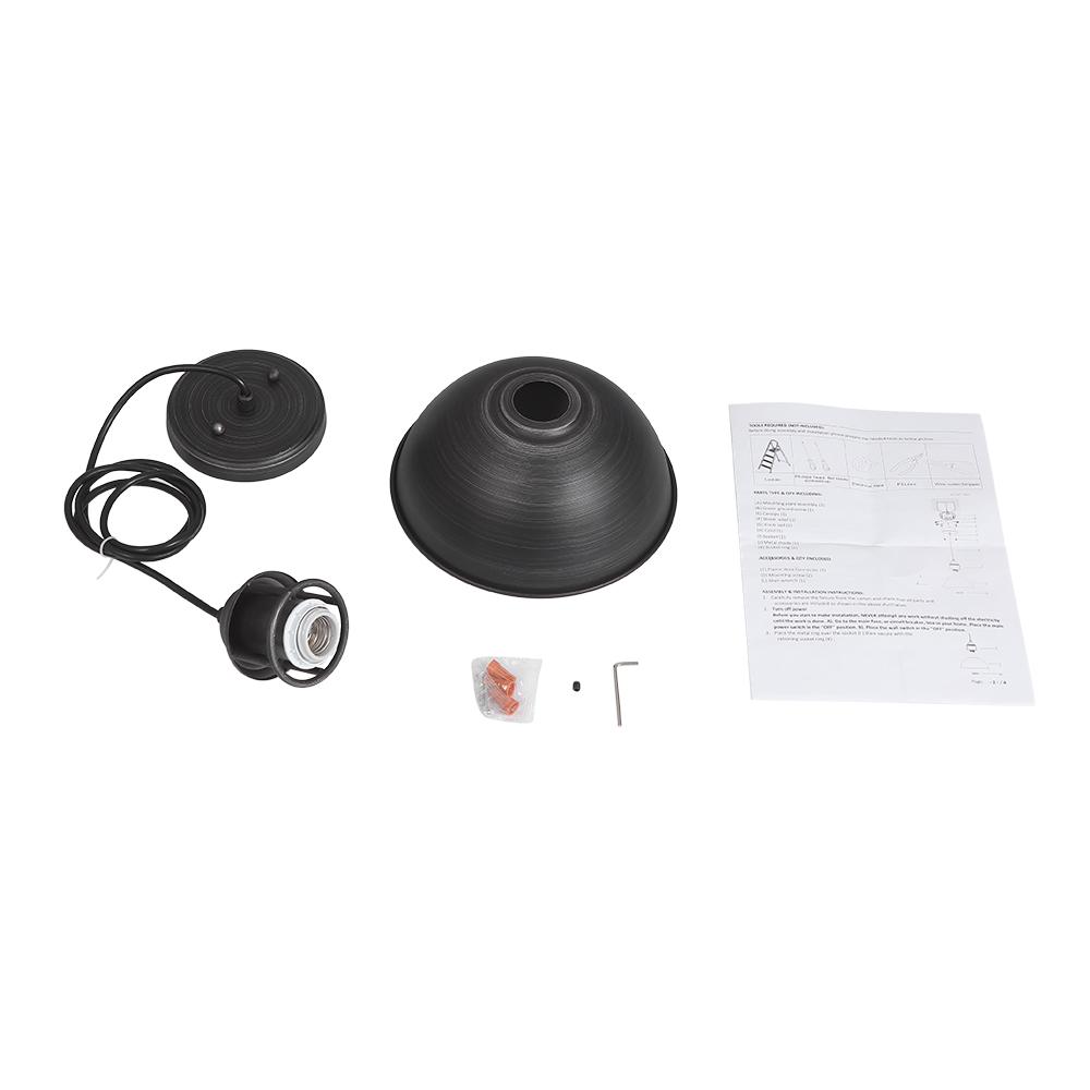 Industrial Black Bell Shade Single Pendant Light for Kitchen Island Dining Room