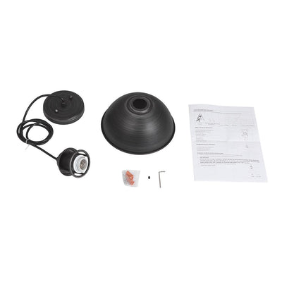 Industrial Black Bell Shade Single Pendant Light for Kitchen Island Dining Room