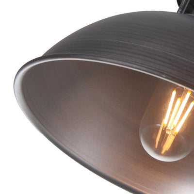 Industrial Black Bell Shade Single Pendant Light for Kitchen Island Dining Room