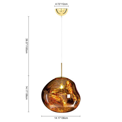 Modern Melt Polycarbonate Single Pendant Light, Adjustable Cable, Unique Globe Design