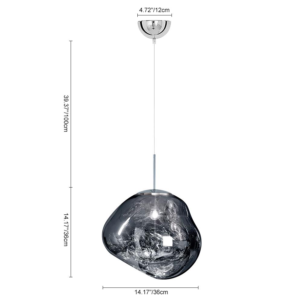 Modern Melt Polycarbonate Single Pendant Light, Adjustable Cable, Unique Globe Design