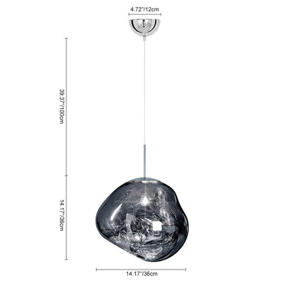 Modern Melt Polycarbonate Single Pendant Light, Adjustable Cable, Unique Globe Design