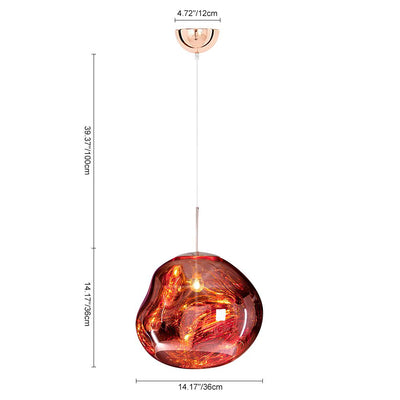 Modern Melt Polycarbonate Single Pendant Light, Adjustable Cable, Unique Globe Design