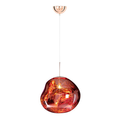 Modern Melt Polycarbonate Single Pendant Light, Adjustable Cable, Unique Globe Design