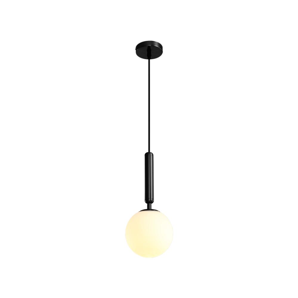 Sleek Contemporary Small Globe Pendant Light, Adjustable Cable, Metal Base, Dimmable G9