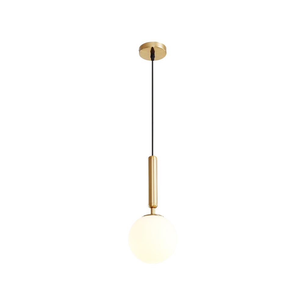 Sleek Contemporary Small Globe Pendant Light, Adjustable Cable, Metal Base, Dimmable G9