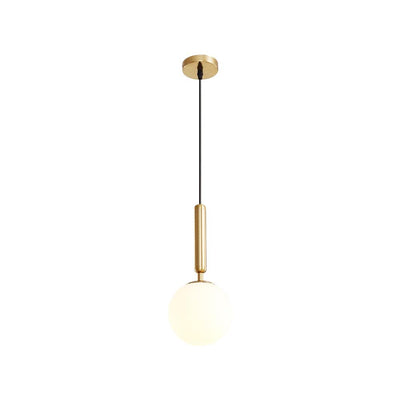 Sleek Contemporary Small Globe Pendant Light, Adjustable Cable, Metal Base, Dimmable G9