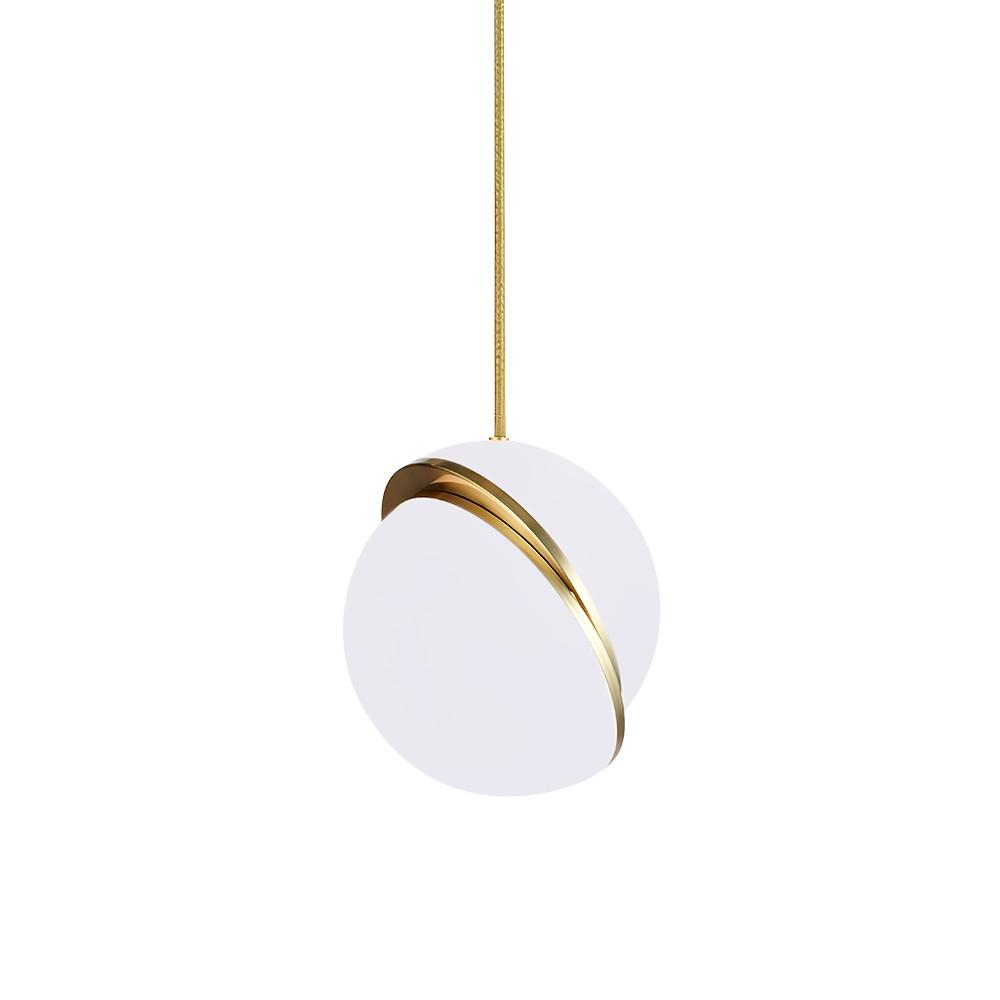 Modern Spliced Glass Sphere Pendant Light, Gold Finish, E26 Base