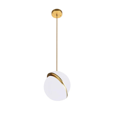 Modern Spliced Glass Sphere Pendant Light, Gold Finish, E26 Base