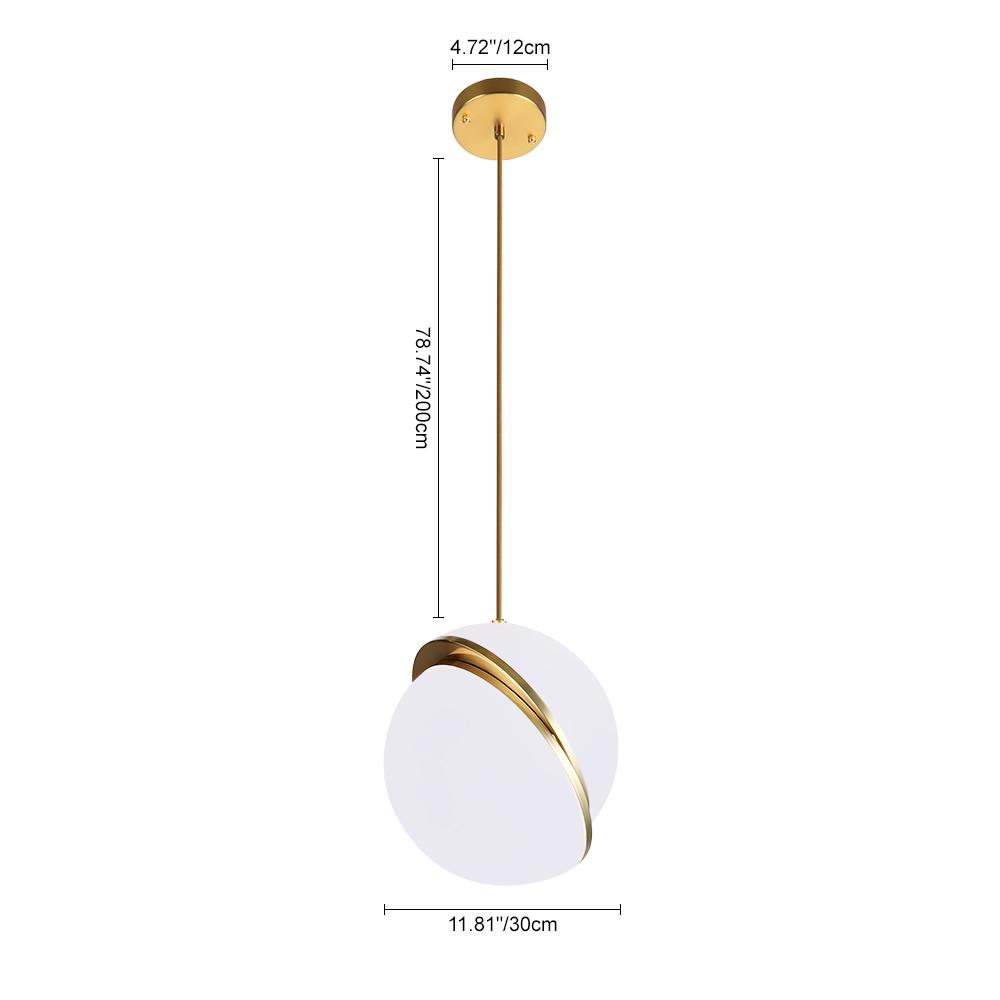 Modern Spliced Glass Sphere Pendant Light, Gold Finish, E26 Base