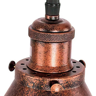 Farmhouse Retro Cone Pendant Light, Antique Copper Finish, Adjustable Metal Fixture
