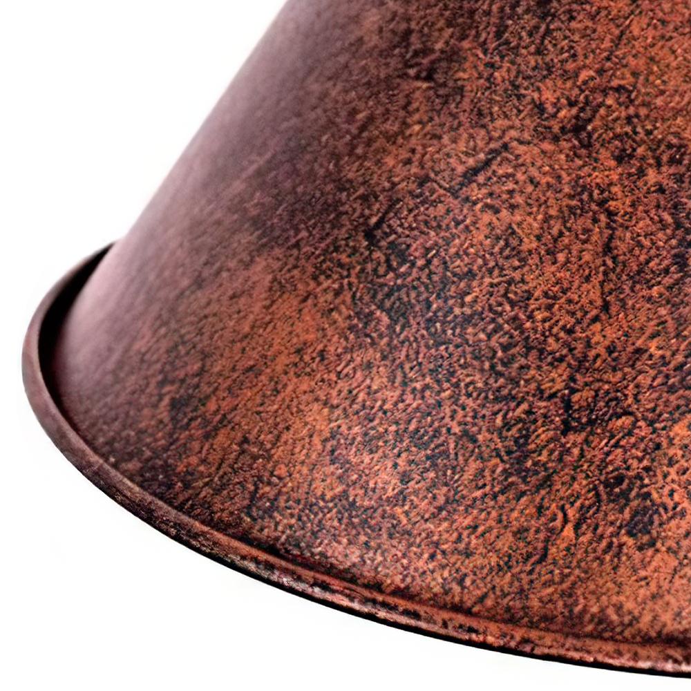Farmhouse Retro Cone Pendant Light, Antique Copper Finish, Adjustable Metal Fixture
