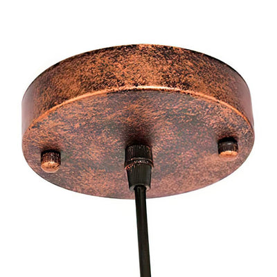 Farmhouse Retro Cone Pendant Light, Antique Copper Finish, Adjustable Metal Fixture