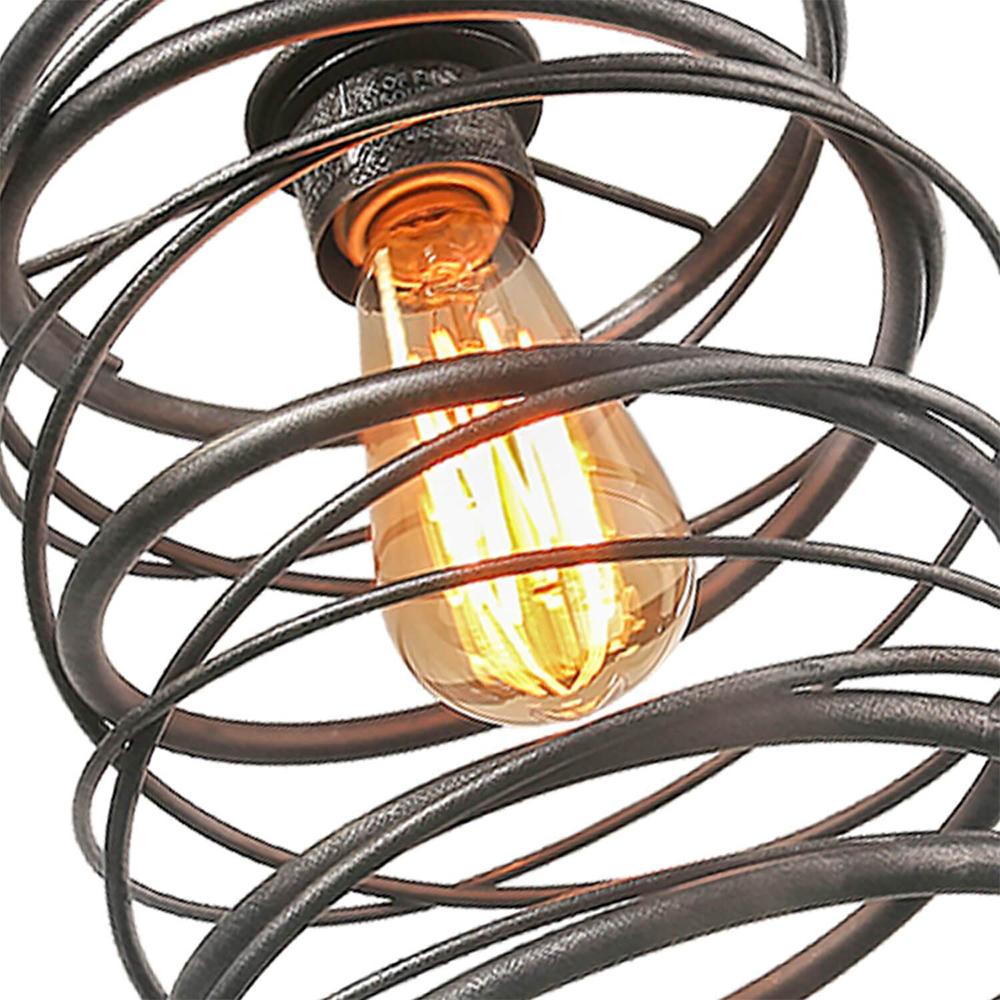 Rustic Farmhouse Metal Cage Pendant Light - Adjustable Single Hanging Fixture