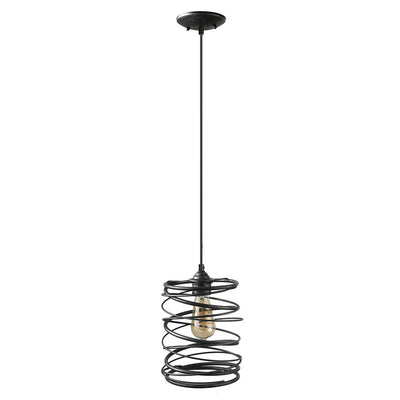 Rustic Farmhouse Metal Cage Pendant Light - Adjustable Single Hanging Fixture