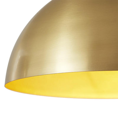Mid-Century Modern Dome Brass Pendant Light for Kitchen Island Dining Area