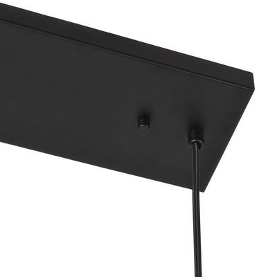 Modern 4-Light Linear Kitchen Island Pendant Light, Black Finish, E26 Sockets