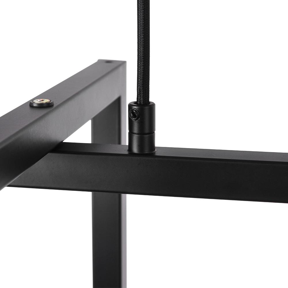 Modern 4-Light Linear Kitchen Island Pendant Light, Black Finish, E26 Sockets