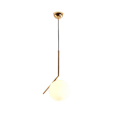 Modern Glass Globe Pendant Light: Adjustable, Dimmable, Gold & Nickel Finishes